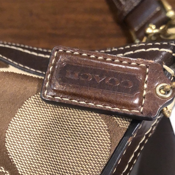 COACH Patchwork Top Zipper Crossbody Shoulder Bag Animal Print Brown Lining - Picture 7 of 17